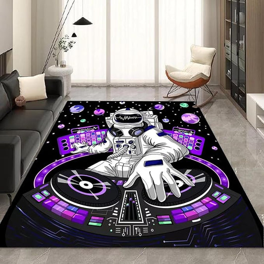kxry 6 * 9 Feet Space Astronaut Galaxy Soft Area Rugs for Kids Girls Boys Purple Outer Space Themed Floor Carpet for Living Room Bedroom Dorms Nursery Rooms Home Decor Aesthetic