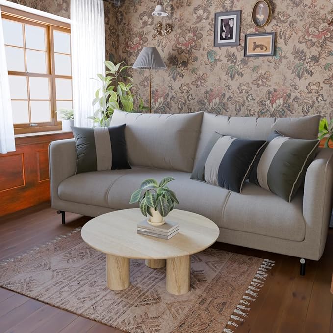 Relso Gaia Round Coffee Table, Natural Mango Wood Coffee Table with Wood Grain and Sturdy Finish | Perfect for Living Room and Farm House - Sturdy, Durable, Ideal for Patio Decor (Natural, 14 inch)