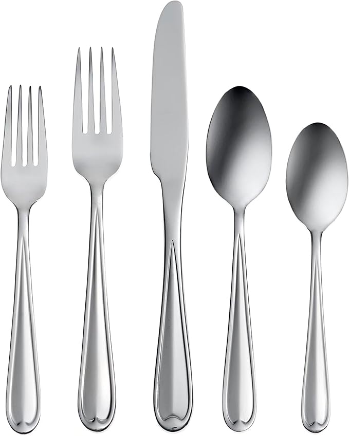 Oneida Dylan 20 Piece Everyday Flatware, Service for 4, 18/0 Stainless Steel, Silverware Set
