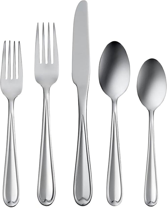 Oneida Dylan 42 Piece Everyday Flatware, Service for 8, 18/0 Stainless Steel, Silverware Set