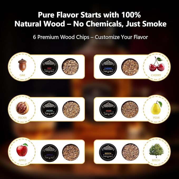 Electric Whiskey Smoker Kit with RGB Light, Built-in Lighter, Rechargeable Cocktail Smoker Kit with 6 Wood Chips, Old Fashioned Drink Smoker for Bourbon, Whiskey Gifts for Men (Black)