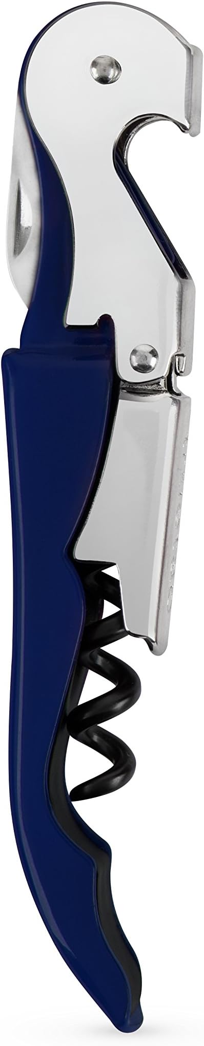 True Truetap Double Hinged Waiter's Corkscrew Wine Opener, Stainless Steel Wine Bottle Opener with Built In Foil Cutter, Home Bar Tools, Bar Cart Accessories, Wedding Gifts, Set of 1, Navy Blue