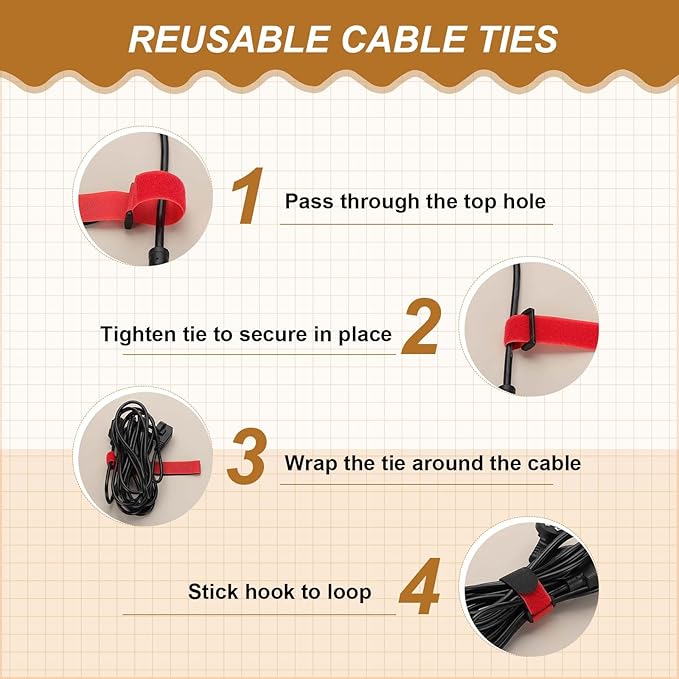 PATIKIL 8 x 0.79 Inch Reusable Cable Ties 10 Pcs Adjustable Hook and Loop Straps Cord Management Wire Wrap Cord Ties Organizer for Home Office Cables, Green