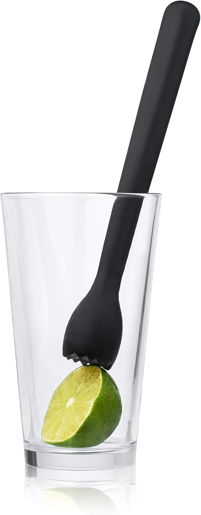 True Bash Muddler for Cocktails, Fruits, Spices, Herbs, and Sugar Cubes Crusher, Home Bar Accessories, Bartender Tools, 8.25", Set of 1, Black