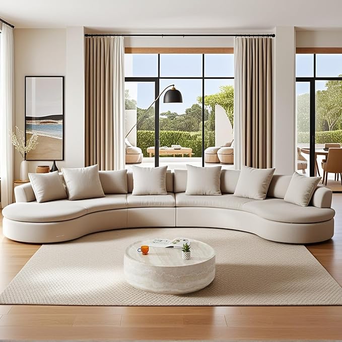 Faux Marble Coffee Table, Modern Round Coffee Table for Living Room, Circle Drum Coffee Side Tables, Fiberglass Center End Table for Small Place Apartment Office (39.37'' Marble)