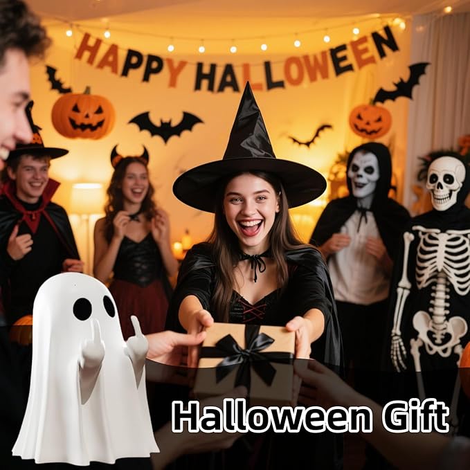 Halloween Ghost Figurine, Funny Ghost Decor, Cute Halloween Decorations, Ghost Statue Decor for Home Table Fireplace, Party Decorations,Small Gifts