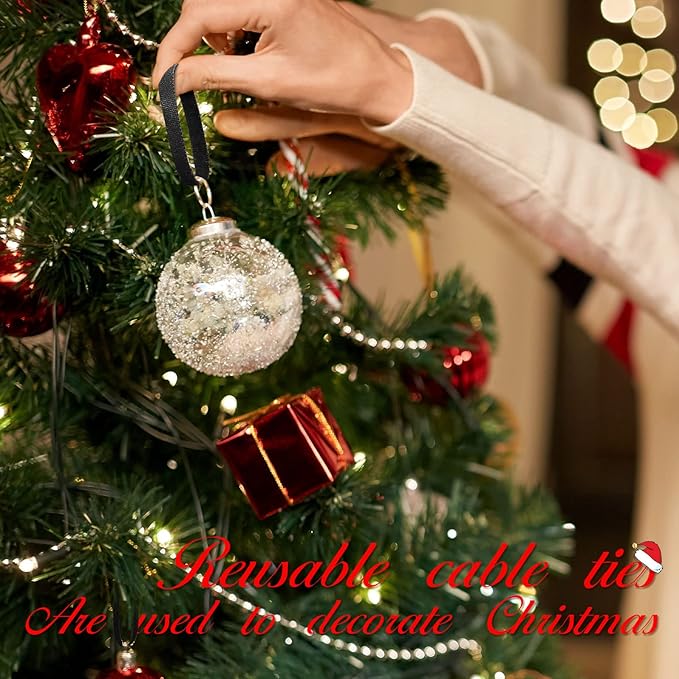 50PCS 6 Inch Adjustable 6-Inch Cord Organizer Ties, Fastening Cable Ties,Microfiber Cloth Used for Computer Link Cable Cord Management USB Cable Cable Ties (Black)