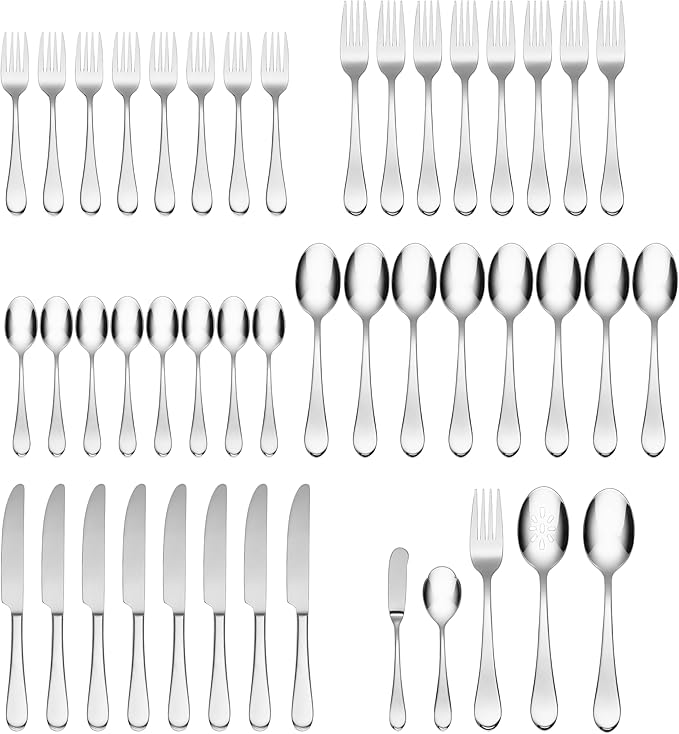 Oneida Icarus 45-Piece Flatware Set, Service for 8, Silver