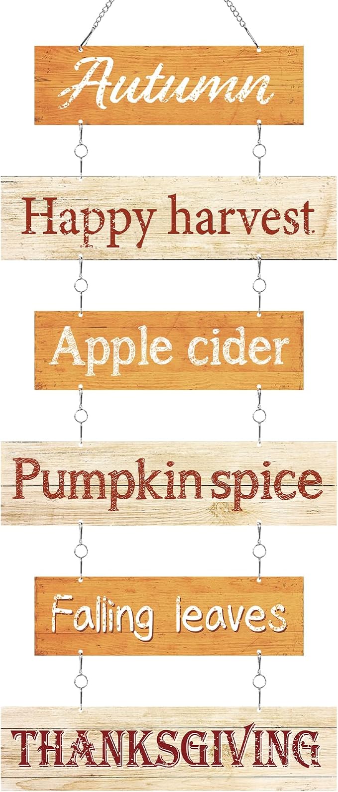 Hotop Fall Decorations for Home Thanksgiving Hanging Signs Wooden Wall Plaque Autumn Wall Hanging Decor for Home Thanksgiving Autumn Office Indoor Outdoor Door Decor Sign (Retro Color)