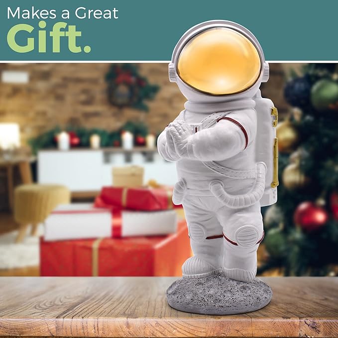 Astronaut Figurine Statue for Desk and Office Decor - Mini Spaceman Figures for Shelf, Gaming, and Men's Room Decorations - Space Gifts and Cool Masculine Home Decor Accessories