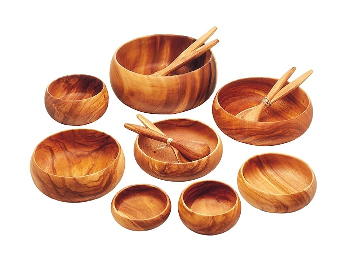 Pacific Merchants K0425 Acaciaware 8- by 5- by 1.5-Inch Acacia Wood Rectangle Serving Tray