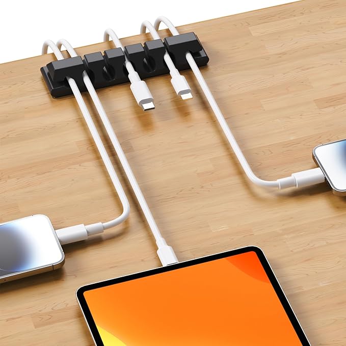 9 Pack Cord Organizer Clips - Desk Cable Management Clips, Cable Holder for Charger Wires, Phone Charger Cord Holder Clips for Desk, Office, Car, Home, Cubicle, Nightstand
