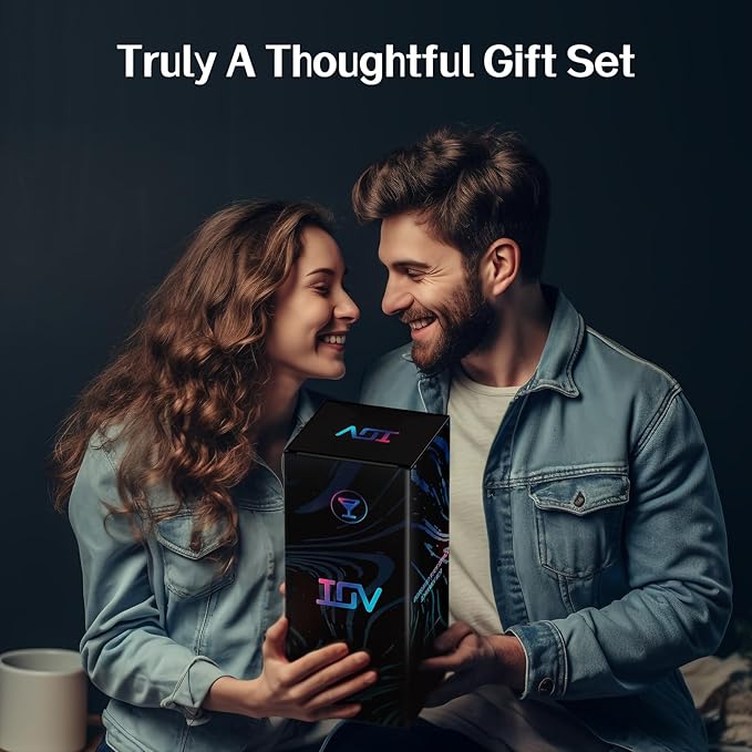 IOV Cocktail Shaker Bar Set, 24oz Martini Shaker with Built-in Strainer, Bar Tool Kit with Recipes Booklet, Professional Stainless Steel Large Bartender Drink Shaker Margarita Alcohol Mixer- Silver