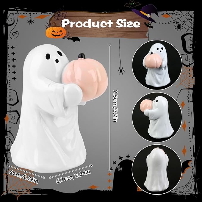 2025 Halloween Figurine Ghost, Ghosts Middles Fingers Figurine，Spooky Cute Halloween Decor，Haunted Porch & Indoor Home Statue，Coffee Table Centerpieces Shelf Mantel Display