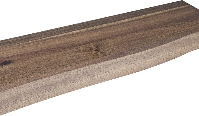 36" Acacia Live Edge Floating Shelves Set of 2 - Wall Mounted Wooden Shelf for Stylish Home Décor - Dark Walnut Color 36x7.5x1.5 Inches