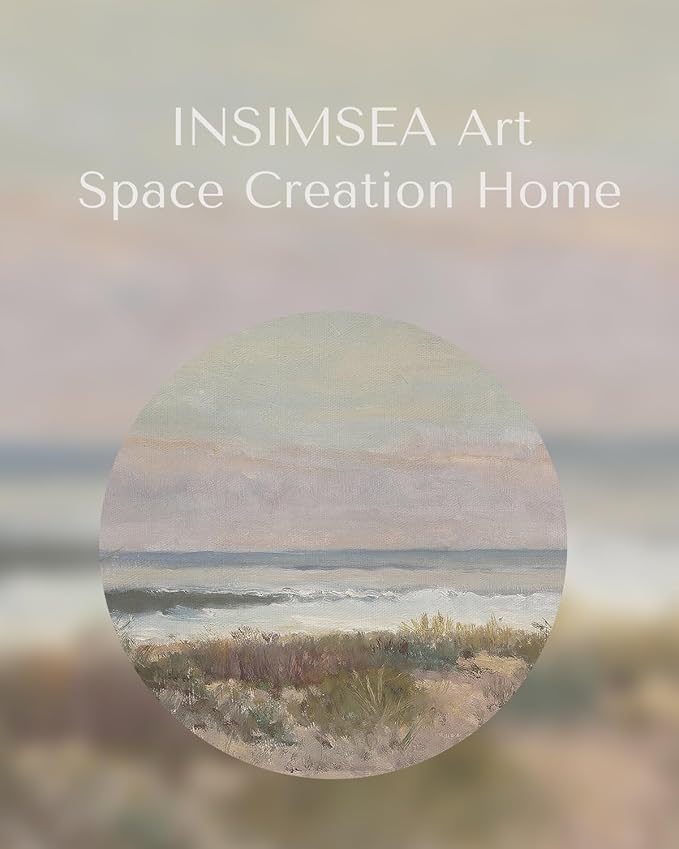 InSimSea Framed Canvas Wall Art Decor Room Decor, Classical Coastal Scenery Bathroom Pictures Wall Decorations, Farmhouse Kitchen Office Bathroom Art Wall Decor 16X20In