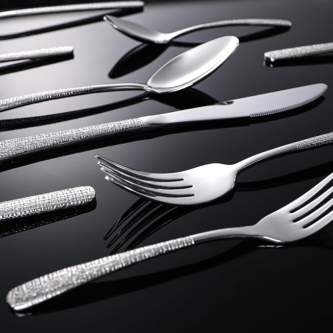 20-Piece Silverware Set Stainless Steel Flatware Set for 4 kitchen Utensils Cutlery Set Includes Knives Forks Spoons For Kitchen Home Hotel