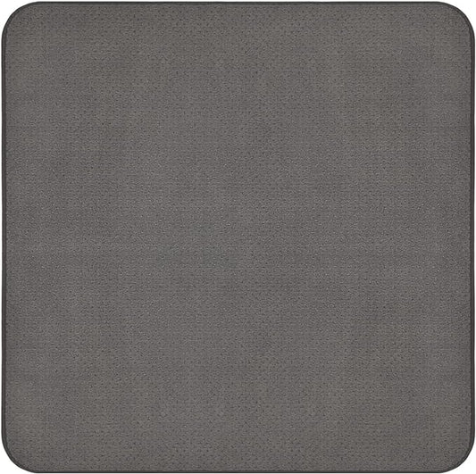 House, Home and More Skid-Resistant Carpet Indoor Area Rug Floor Mat - Gray - 3 Ft X 3 Ft - Non Slip Rubber Backing, Stain Resistant, Dog Friendly, Living Room Bedroom Kitchen Entryway