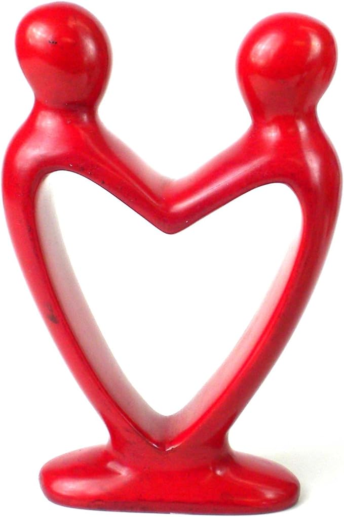 Global Crafts Handcrafted Red Lover's Heart Sculpture, 6" (Kenya)