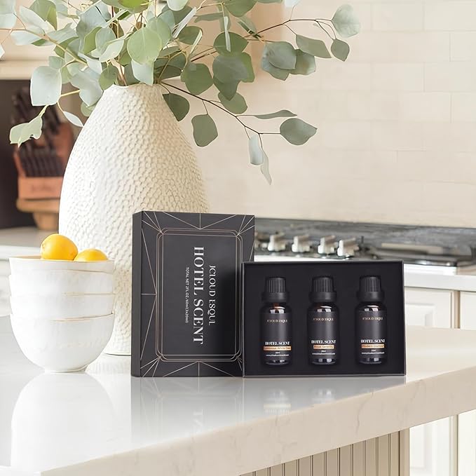Hotel Diffuser Oil Gift Set | Top 3 Diffuser Oils Scents for Home Inspired by 5-Star Hotel Scents -Westin and W Hotels, Hotel Scent Essential Oil Blends, 3x20mL