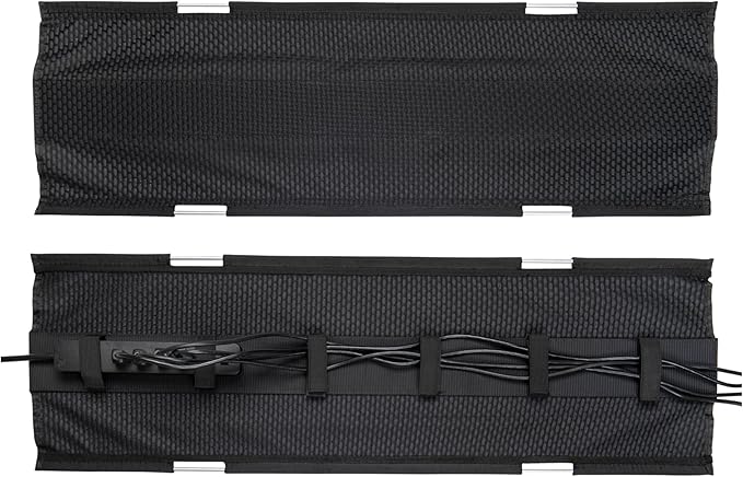 Perfect Posture Mesh Cable Organizer – Under Desk Cable Management with Adjustable Straps, Flexible Mesh, Easy-Access Design, & Standing Desk Compatible – 37.5” (Black)
