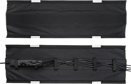 Perfect Posture Mesh Cable Organizer – Under Desk Cable Management with Adjustable Straps, Flexible Mesh, Easy-Access Design, & Standing Desk Compatible – 37.5” (Black)