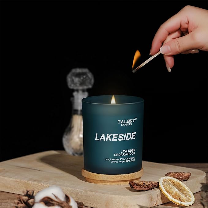 Candles for Home Scented, Natural Soy Wax, Scented Candle Stress Relief and Relaxation, Lavender Cedarwood, Medium Jar, Ideal for Home and Bedroom Decor