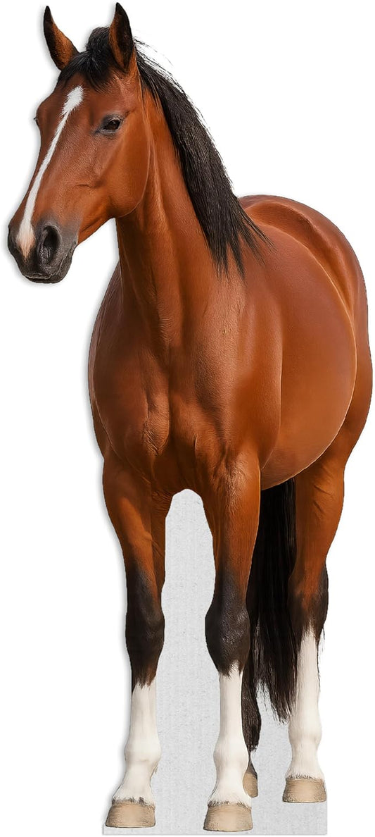 Horse Life Size Standee - 6.6FT Freestanding Coroplast Cutouts | Farm Animal Standup Photo Booths, Birthday & Halloween Decorations, Style 3