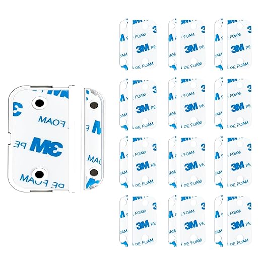 Adhesive Replacement Strips for Ring Contact Sensor 2nd Gen, Pre-Cut Double-Sided Tape 12-Pack, Compatible for Ring Door Sensor, Easy Installation & 100% Fit(White)