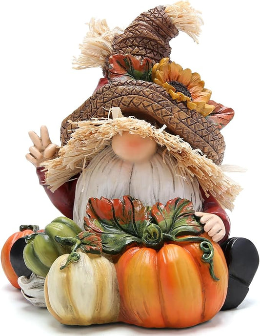 Hodao Fall Thanksgiving Pumpkin Gnomes Decorations Handmade Swedish Tomte Elf for Fall Decor Gift - Thanksgiving Party Home Gnomes Decor - Autumn Gifts