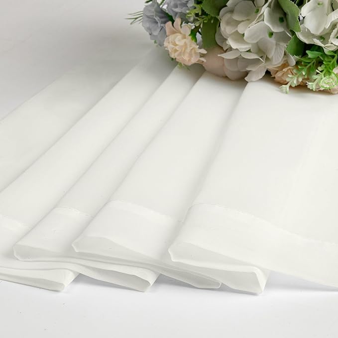 Aiyufeng 2 Pack Ivory Sheer Curtain 84 Inches Long, Light Filtering Airy Voile Drapes for Living Room, Patio, Sliding Door, Each 40" W x 84" L