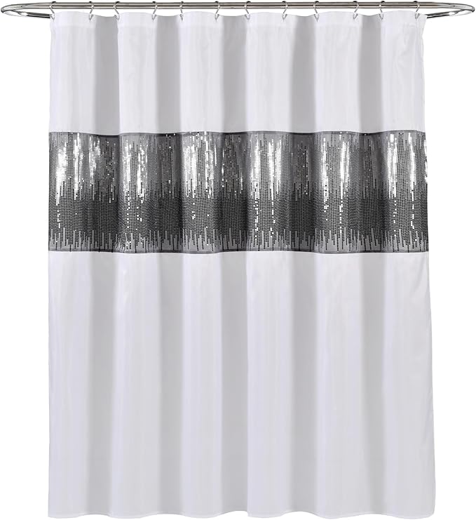 Lush Decor Night Sky Shower Curtain, 72" x 72", White