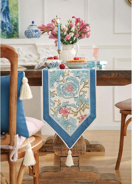 patdrea Linen Leopard Animal Table Runner Farmhouse for Home Kitchen Dining Decor Parties Family Dinners Christmas,12 x 102