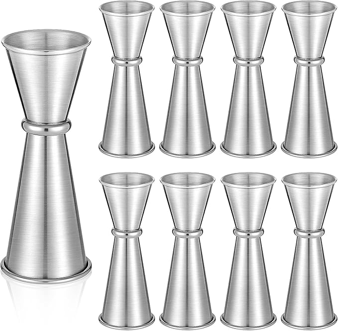9 Pieces Jigger for Bartending, Double Cocktail Japanese Jigger 2 oz 1 oz 304 Stainless Steel Jiggers Measuring Cup for Bar Home Kitchen Bartender Tools