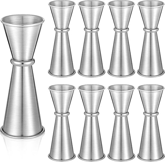 9 Pieces Jigger for Bartending, Double Cocktail Japanese Jigger 2 oz 1 oz 304 Stainless Steel Jiggers Measuring Cup for Bar Home Kitchen Bartender Tools