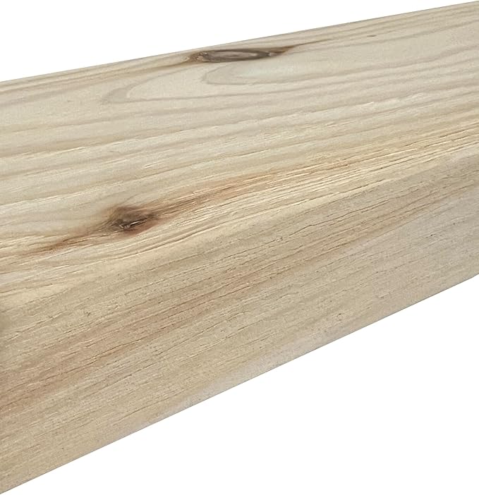 joelsantiques 24 Inch Floating Shelves for Wall - 24x6x2 in - Unfinished Wood Shelf Design, Wooden Wall Shelves for Bedroom, Bathroom, Kitchen and Living Room - Display and Store Your Décor at Home