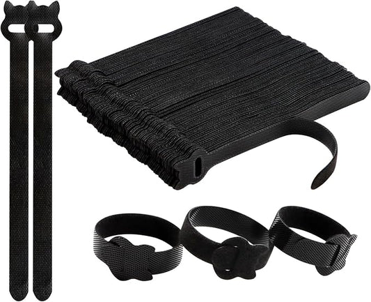 FOURGUN Reusable Cable Ties 100 Pack 8 In Heavy Duty Adjustable Hook Loop Cord Straps Multi-Purpose Wire Organizer Cable Management Ideal for Home Office Data Centers Indoor/Outdoor Wire Bundling