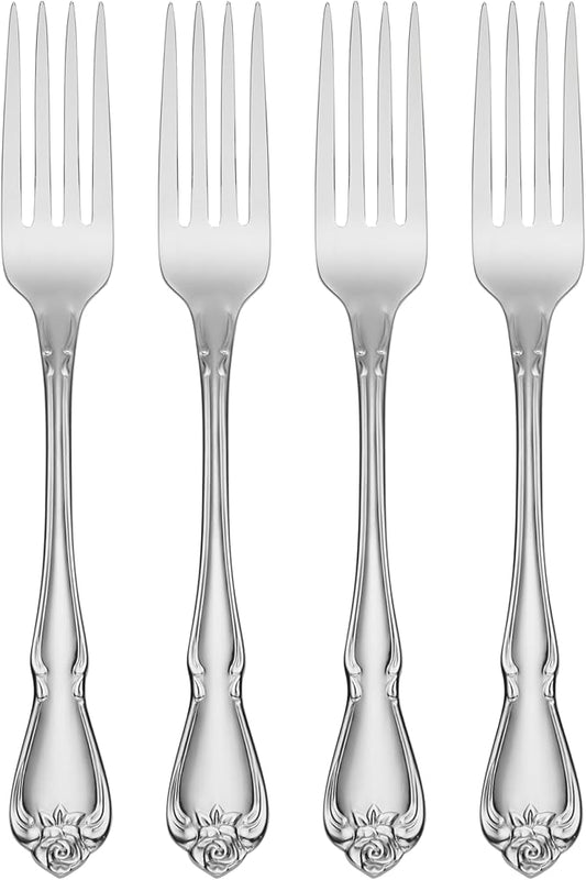 Oneida True Rose Dinner Forks, silver set of 4