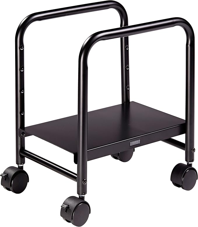 EUREKA ERGONOMIC Computer Tower Stand, Height Adjustable PC Stand for Under Desk, Mobile Rolling CPU Holer with 360° Locking Caster Wheels, Desktop Tower Cart on Floor, Desk Accessories, Steel, Black