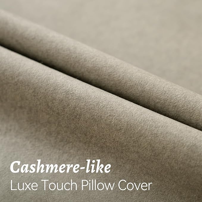 a moment Pack of 2 Light Grey Stain-Resistant Throw Pillow Covers Pet-Friendly Pillowcases Cushion Covers for Sofa Couch Bed Outdoor Waterproof 20x20 Inch