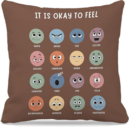 Nogrit Counseling Office Must Haves Throw Pillow Cover, Calming Corner, Mental Health Pillowcase Decor for Home Kids,Mental Health Counselor Gifts, Calming Corner Pillow Covers 18x18-892