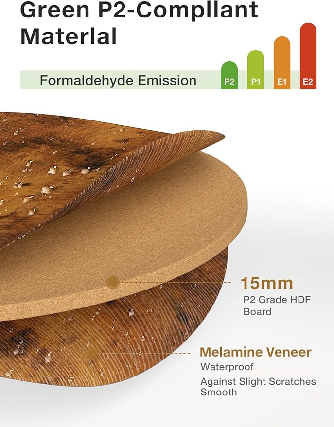 YORKING Nesting Coffee Table Set of 2, Round Table, Modern End Side Table Night Stand for Bedroom Dining Room (Brown)