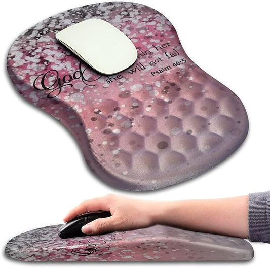 Mouse Pad Wrist Support, Ergonomic Mouse Pad with Massage Dot, Comfortable Computer Mouse Pad for Laptop, Wrist Rest Pain Relief Mousepad with Non-Slip PU Base for Office & Home, 12 x 8 in