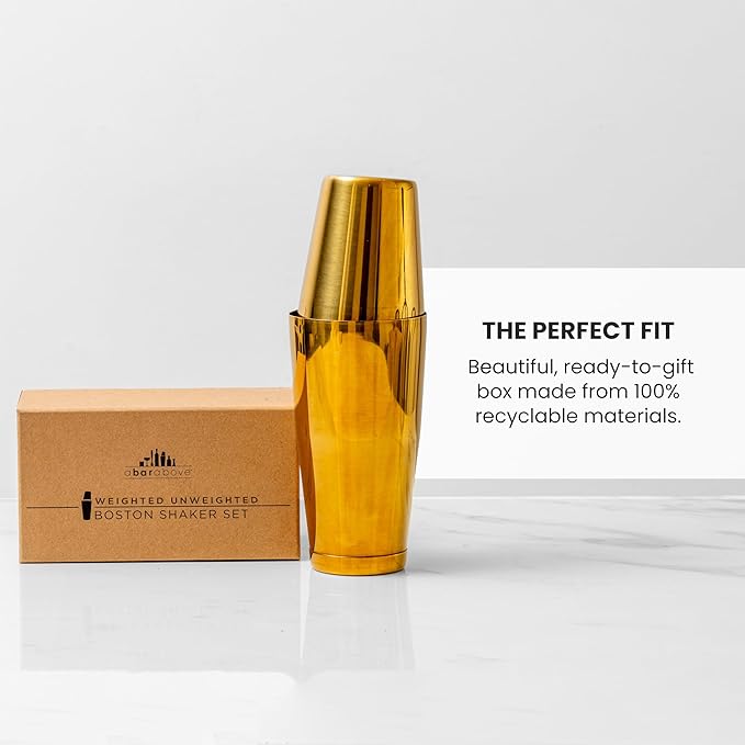 A Bar Above Professional Boston Shakers Set, 18oz and 28oz, Weighted Cocktail Shaker Set, for Bartenders, Pro Bar Shaker, Made from Premium Stainless Steel 304