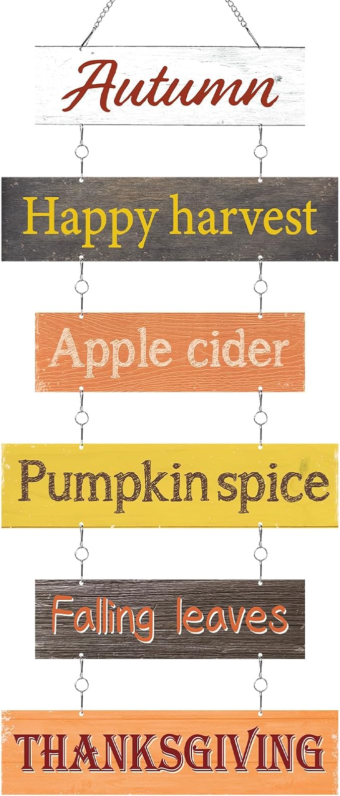 Hotop Fall Decorations for Home Thanksgiving Hanging Signs Wooden Wall Plaque Autumn Wall Hanging Decor for Home Thanksgiving Autumn Office Indoor Outdoor Door Decor Sign(Vivid Colors)