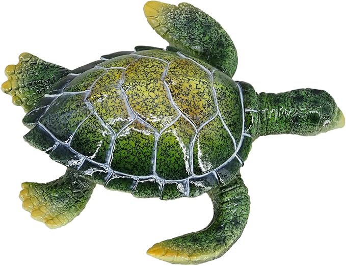 Decorative Resin Sea Turtle Statue. Lovely Baby Seaturtle Figurine. Wild Life Blue Sea Turtle Table Decor. and Gift, Lucky Wealth Feng Shui Seaturtle Figurine (Green1)