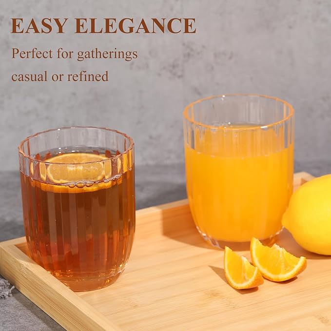 Acrylic Clear Highball Plastic Cups | Plastic Reusable Tumblers 15oz (Set of 6) | Stackable | BPA-free Tumblers | Shatterproof | Top-rack Dishwasher Safe