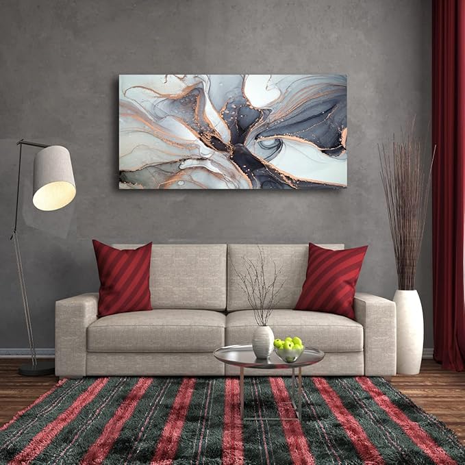 Abstract art Pictures Canvas Wall Art for Living room Bedroom or Bathroom Wall Decor,Abstract Wall Art Print Paitnings for home Decor,Line drawings Waterproof Stretched Ready to Hang-20x40inches