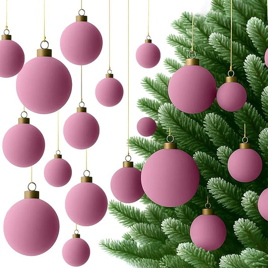 36 Pcs Velvet Christmas Balls Bulk - Flocked Christmas Tree Ball Ornaments Hanging Decoration for Xmas Tree, Wreath, Home or Party Decorations, 2.36", 2.76", 3.15"(Taro Purple)