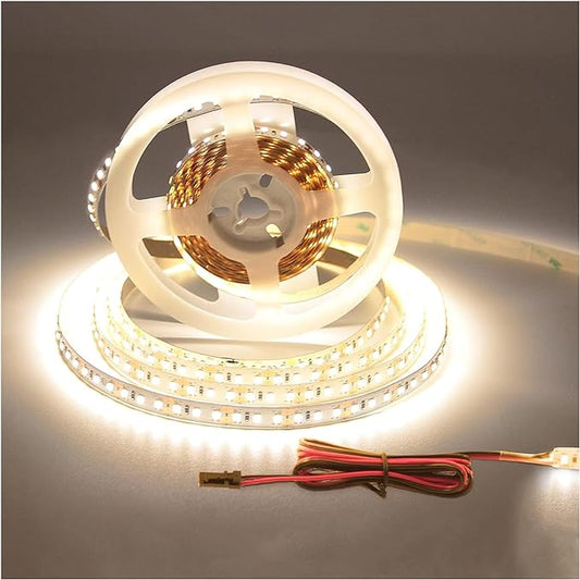 VST LED Strip Lights Natural White 120LEDs/M 1000Lm/M 9.6W/M CRI 90+12V Cuttable Connectable Dimmable LED Strips for Indoor Under Cabinet, No Driver (4000K-8.2FT White)